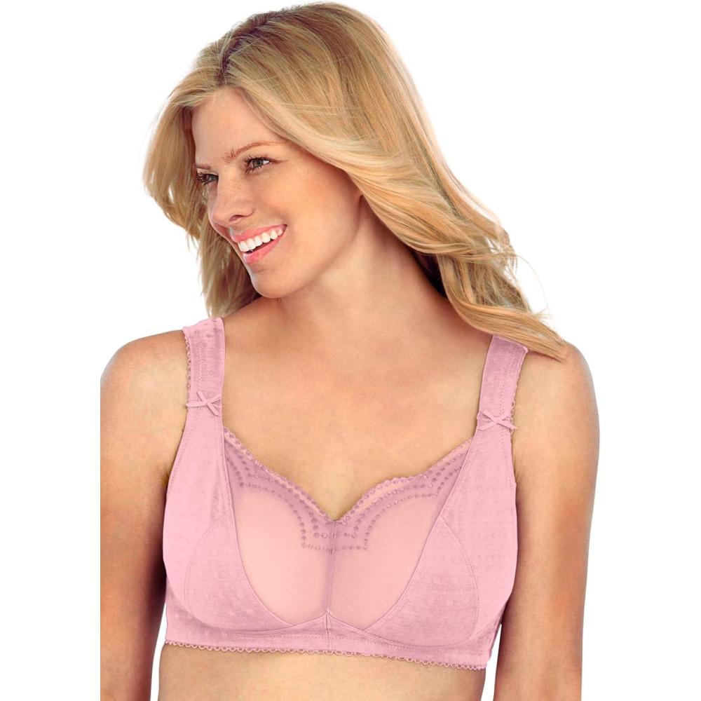 image:imageComfort Choice Womens Plus Size Wireless Gel Strap BraRose Quartz