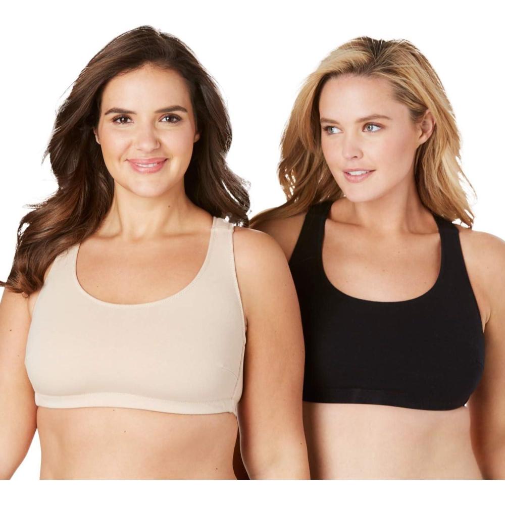 image:imageComfort Choice Womens Plus Size Wireless Sport Bra 2PackBasic Pack