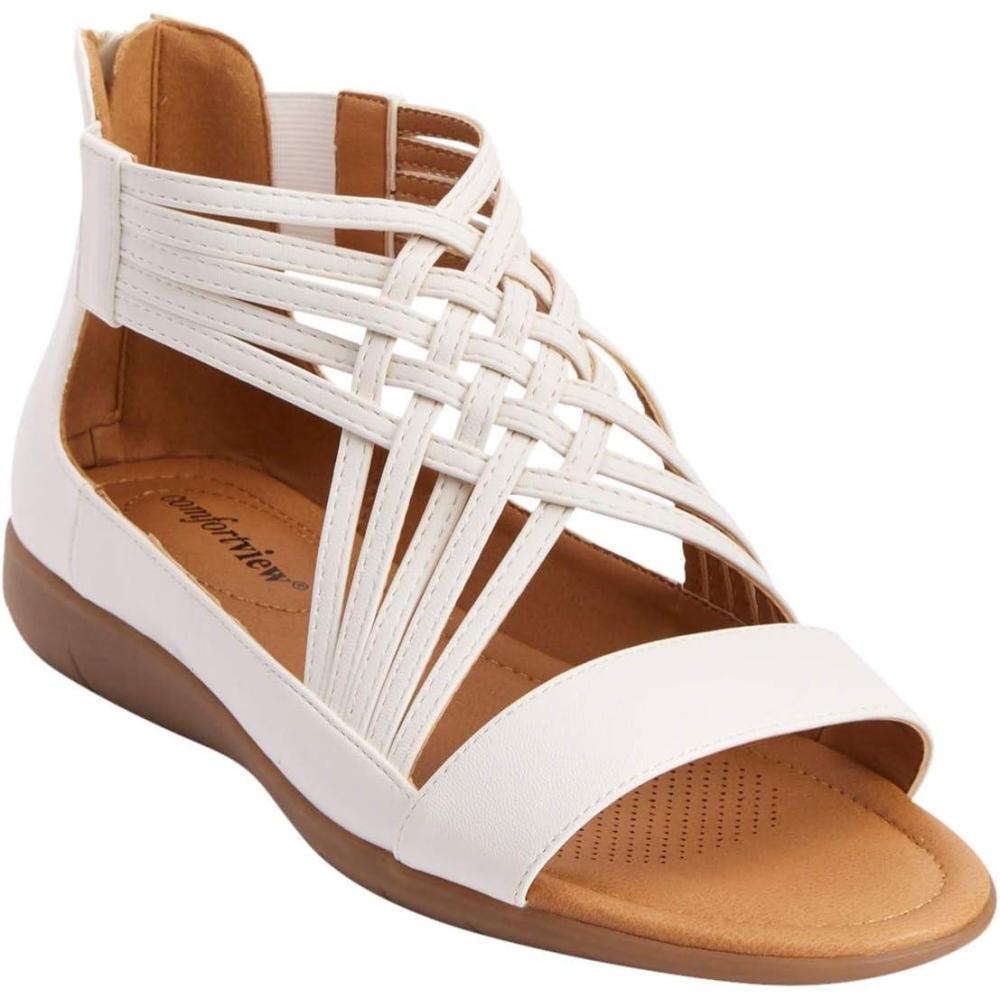 image:imageComfortview Womens Wide Width Alicia SandalWhite