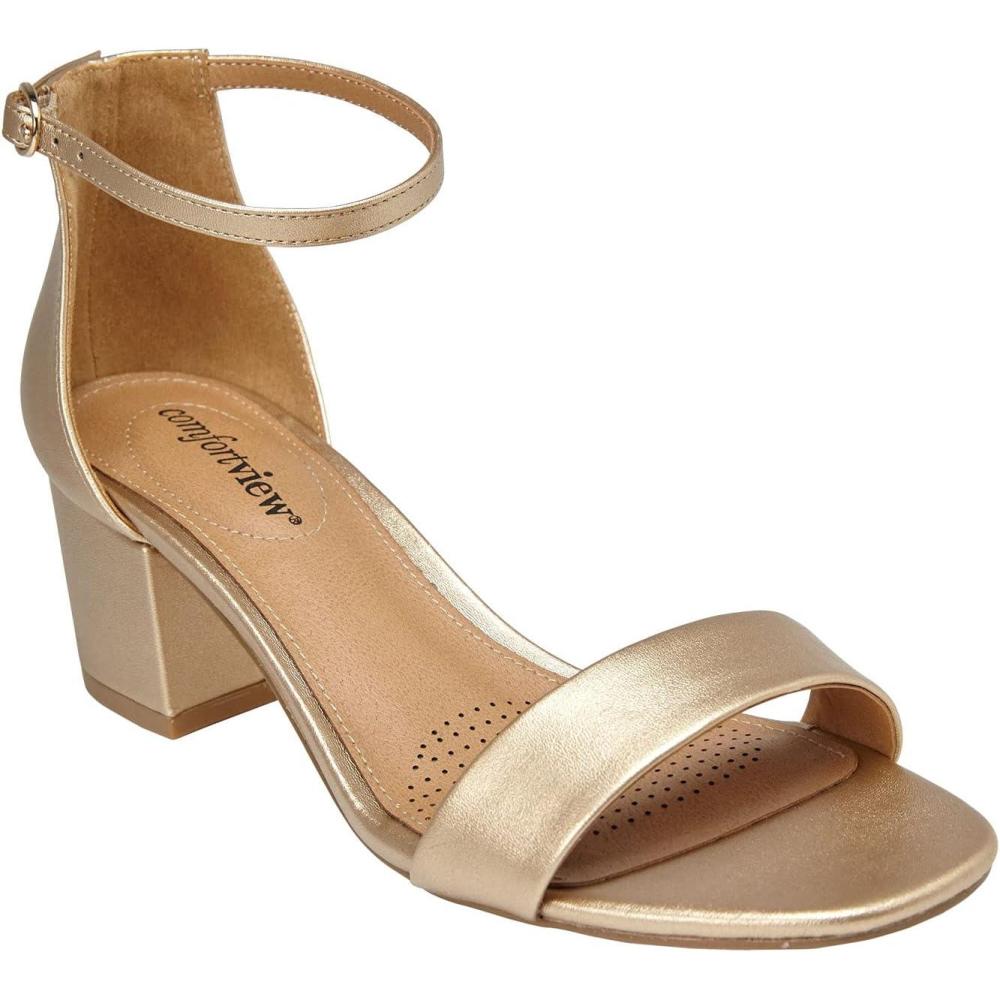image:imageComfortview Womens Wide Width Orly SandalsGold