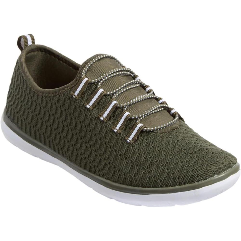 image:imageComfortview Womens Wide Width The Ariya SneakerDark Olive