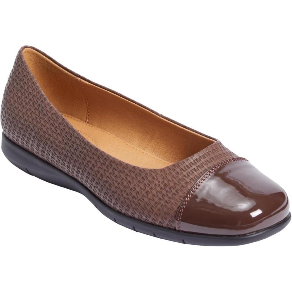image:imageComfortview Womens Wide Width The Fay FlatBrown Woven