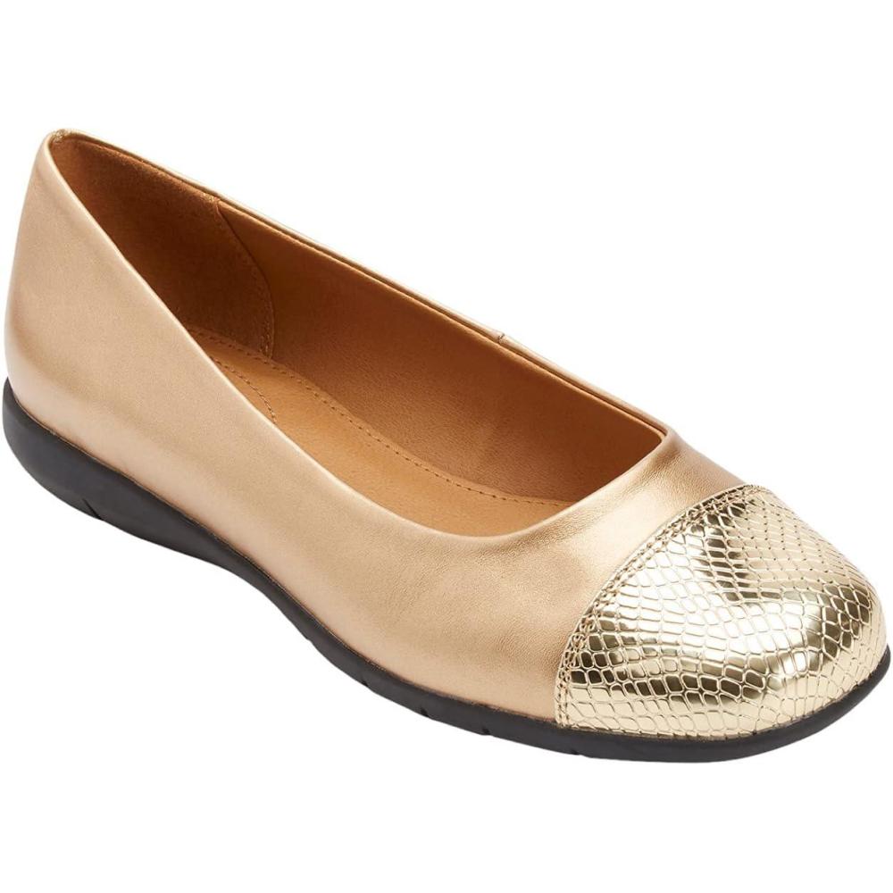 image:imageComfortview Womens Wide Width The Fay FlatGold