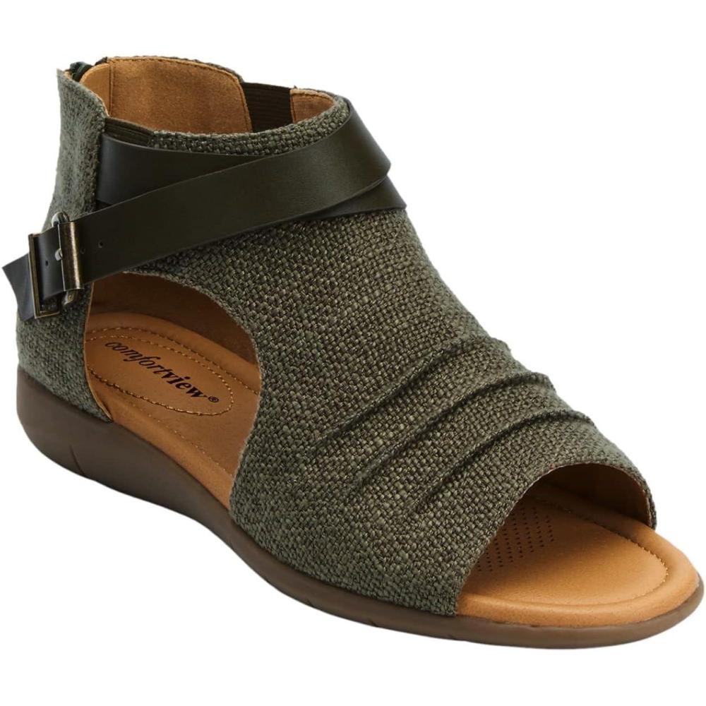image:imageComfortview Womens Wide Width The Payton ShootieDark Olive