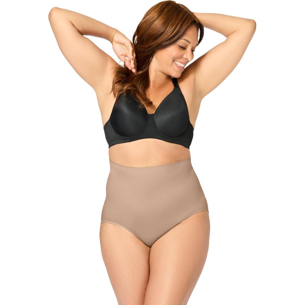 image:imageSecret Solutions Womens Plus Size Instant Shaper Medium Control Seamless High Waist BriefNude