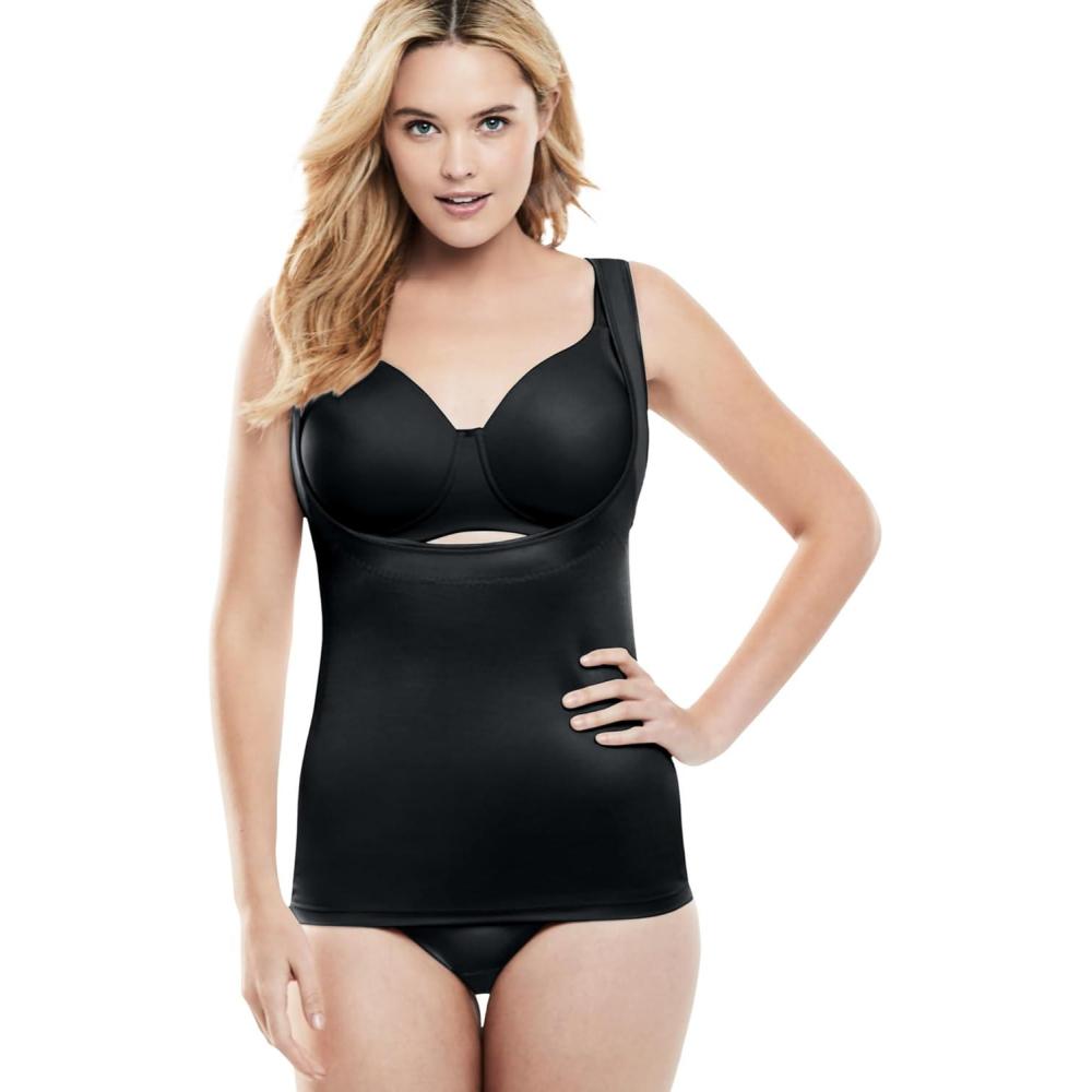 image:imageSecret Solutions Womens Plus Size Power Shaper Firm Control WearYourOwnBra Shaper TankBlack
