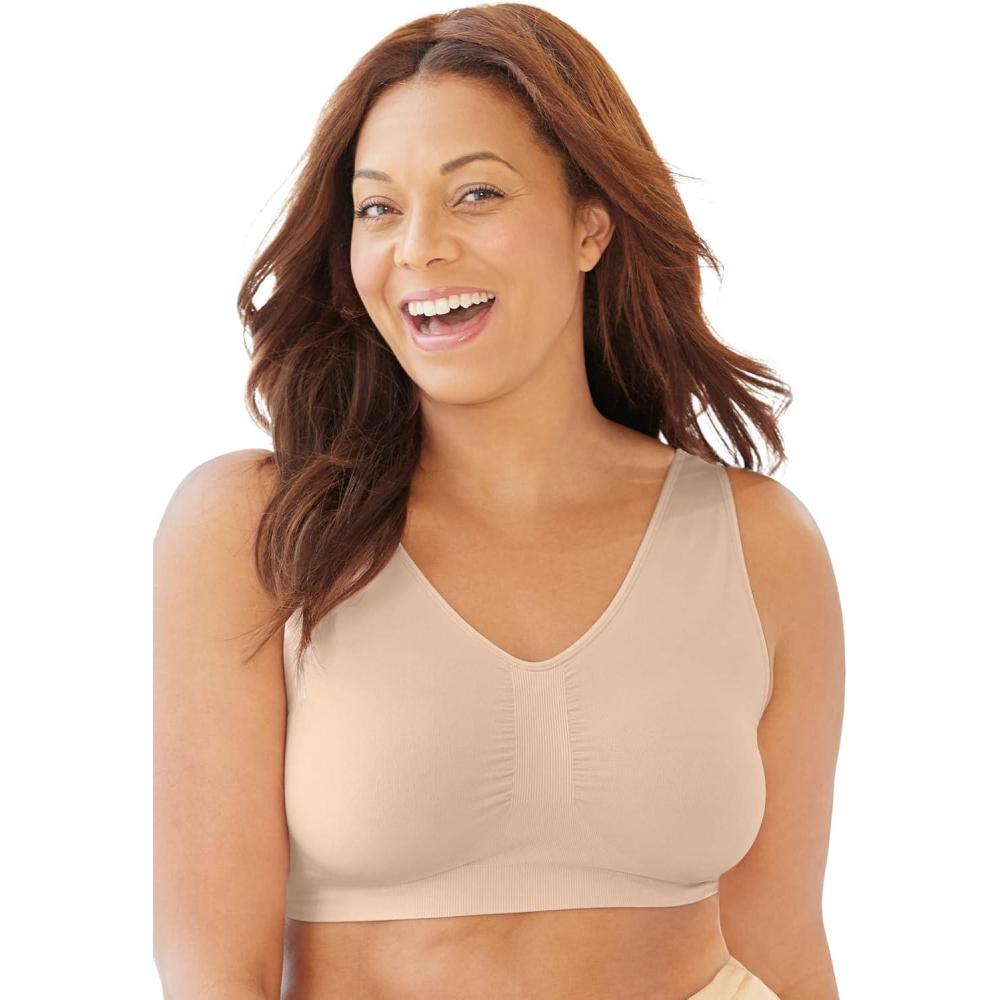 image:imageSecret Solutions Womens Plus Size Wireless Seamless BraNude