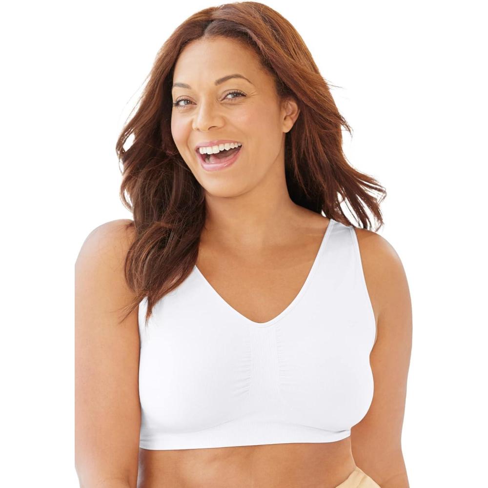 image:imageSecret Solutions Womens Plus Size Wireless Seamless BraWhite