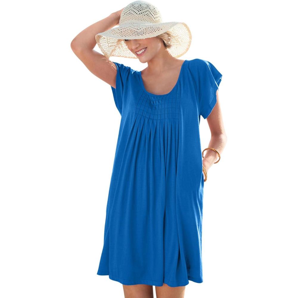 image:imageSwim 365 Womens Plus Size BoxPleat Cover UpDream Blue