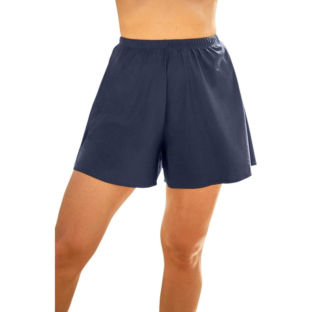 image:imageSwim 365 Womens Plus Size Loose Swim Short with Builtin Tummy Control BriefNavy
