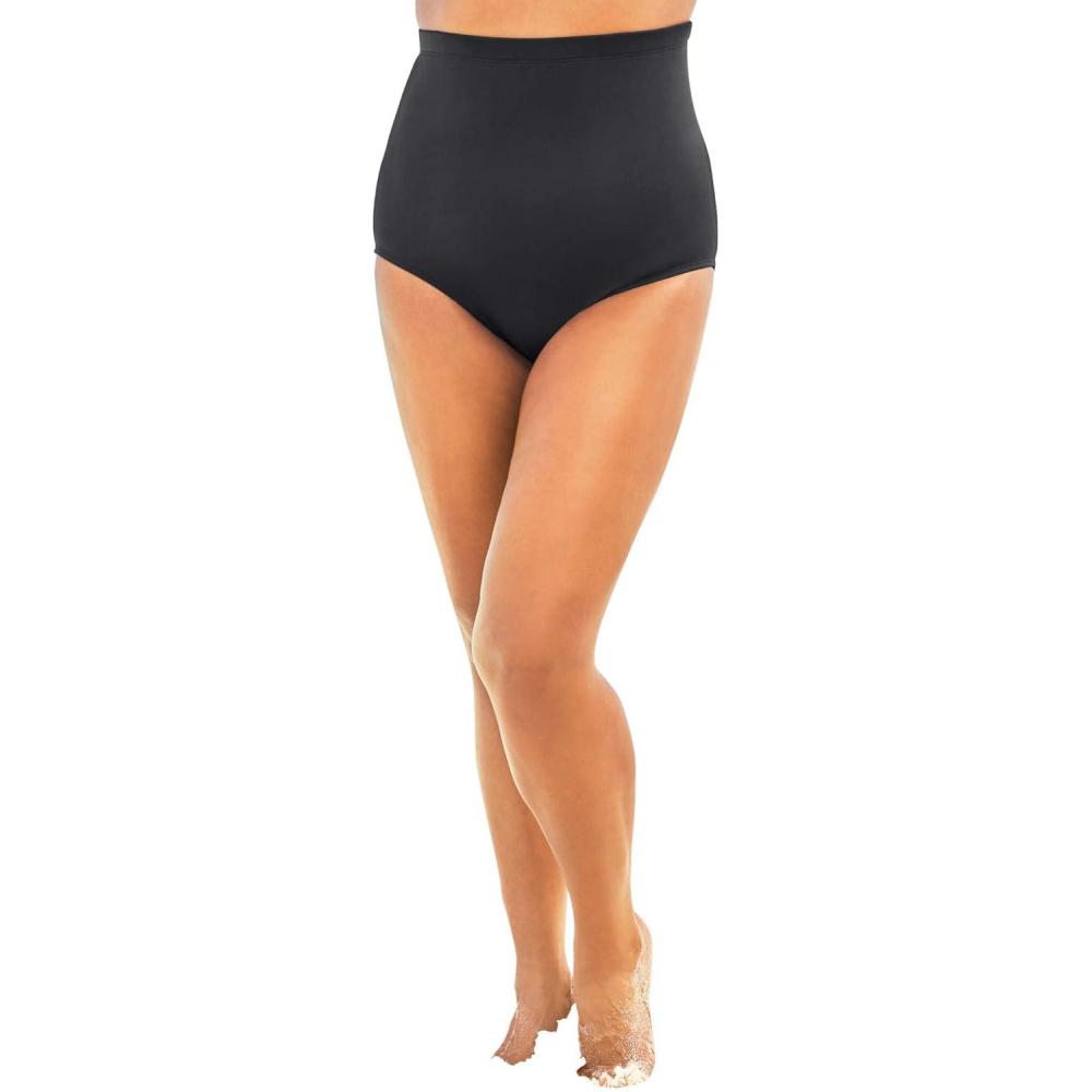 image:imageSwimsuits for All Swim 365 Womens Plus Size HighWaist Swim Brief with Tummy ControlBlack