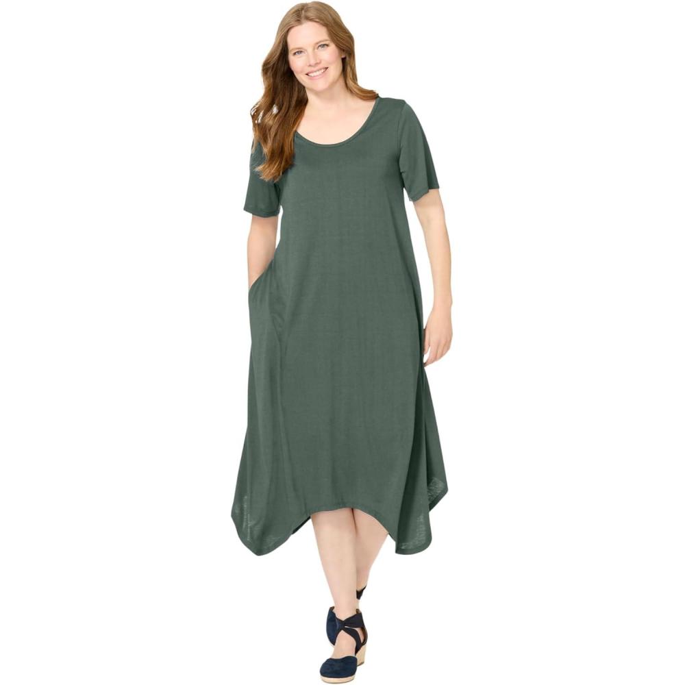 image:imageWoman Within Plus Size Drape Hem DressPine