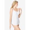 Comfort Choice Plus Size Lace Trim Camisole(White)