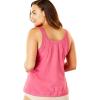 Comfort Choice Plus Size Lace-Trimmed Stretch Cotton Camisole(White)