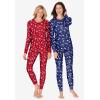 Comfort Choice Plus Size Thermal Pant(Classic Red Snow Fall)
