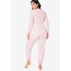 Comfort Choice Plus Size Thermal Pant(White Floral Ditsy)
