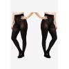 Comfort Choice Women’s Plus Size 2-Pack Smoothing Tights(Black)