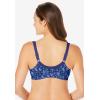Comfort Choice Women’s Plus Size 3-Pack Front-Close Cotton Wireless Bra – 54 DD, Evening Blue Pack