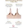 Comfort Choice Women’s Plus Size Back-Smoothing Wireless T-Shirt Bra(Nude)