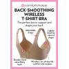 Comfort Choice Women’s Plus Size Back-Smoothing Wireless T-Shirt Bra(White)