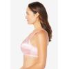 Comfort Choice Women’s Plus Size Front-Close Satin Wireless Bra(Rose Quartz)
