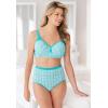 Comfort Choice Women’s Plus Size Stay-Cool Wireless T-Shirt Bra(Aquamarine Batik Tile)