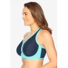 Comfort Choice Women’s Plus Size V-Neck Colorblock Sports Bra(Navy)