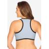 Comfort Choice Women’s Plus Size V-Neck Colorblock Sports Bra(Pearl Grey)