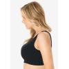 Comfort Choice Women’s Plus Size Wireless Zip Front Bra(Black)