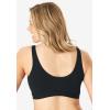 Comfort Choice Women’s Plus Size Wireless Zip Front Bra(Black)