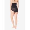 Secret Solutions Women’s Plus Size Shadow Stripe Shaper High-Waist Brief(Black)