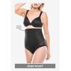Secret Solutions Women’s Plus Size Shadow Stripe Shaper High-Waist Brief(Black)