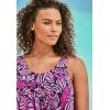 Swim 365 Women’s Plus Size 2-Piece Blouson Swim Set(Teal Diagonal Stripe)
