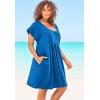 Swim 365 Women’s Plus Size Box-Pleat Cover Up(Bright Fuchsia)