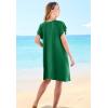 Swim 365 Women’s Plus Size Box-Pleat Cover Up(New Turq)