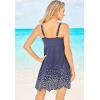 Swim 365 Women’s Plus Size Floral Border Swim Dress(Silver Foil Border)