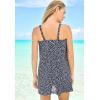 Swim 365 Women’s Plus Size Mesh-Draped Swimsuit(Mediterranean)