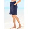Swim 365 Women’s Plus Size Taslon Cover Up Board Shorts with Built-in Brief(Navy)