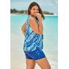 Swimsuits For All Swim 365 Women’s Plus Size Chlorine Resistant Swim Tank Coverup with Side Ties(Multi Underwater Tie Dye)
