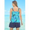 Swimsuits For All Swim 365 Women’s Plus Size Flowy Tankini Top(Gold Palm Leaf)