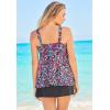 Swimsuits For All Swim 365 Women’s Plus Size Flowy Tankini Top(Party Multi)