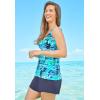 Swimsuits For All Swim 365 Women’s Plus Size Flowy Tankini Top(Royal Tropical)