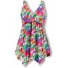 Swimsuits For All Swim 365 Women’s Plus Size Handkerchief-Hem Two-Piece Swim Dress(Island Bright Tropical)