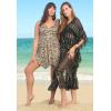 Swimsuits For All Swim 365 Women’s Plus Size Longer Length Braided Tankini Top(Berry Turq Stripe)