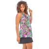 Swimsuits For All Swim 365 Women’s Plus Size Longer Length Braided Tankini Top(Multi Underwater Tie Dye)