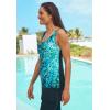 Swimsuits For All Swim 365 Women’s Plus Size Longer-Length Scoop Neck Tankini Top(Multi Sunburst)