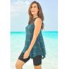 Swimsuits For All Swim 365 Women’s Plus Size Mesh-Inset Longer Length Tankini Top(Multi Dot)
