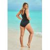 Swimsuits For All Women’s Chlorine Resistant Zip Front One Piece Swimsuit (Plus(Fuchsia White Black)