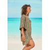 Swimsuits for All Swim 365 Women’s Plus Size Jeweled Caftan(Blue Tropical Floral)