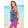Swimsuits for All Swim 365 Women’s Plus Size Longer-Length Mesh Tankini Top(Mirtilla Animal Stripe)